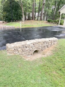 stone edge on a driveway culvert