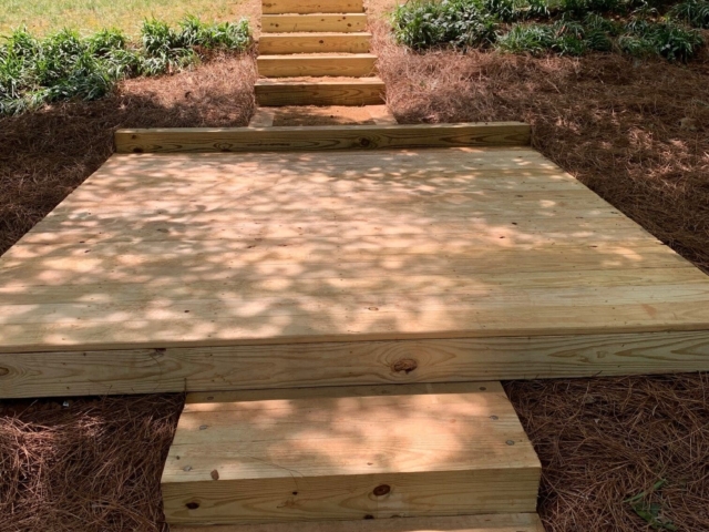 Backyard walkway design and installation services in Pittsboro, NC