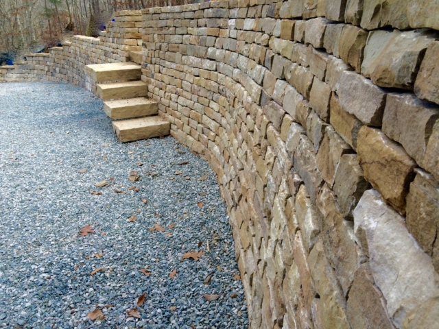 stone wall and stairs
